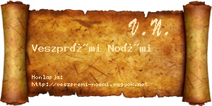 Veszprémi Noémi névjegykártya